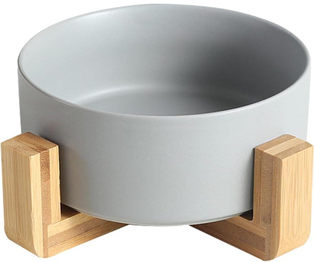 QFULL Ceramic Round Dog Bowl
