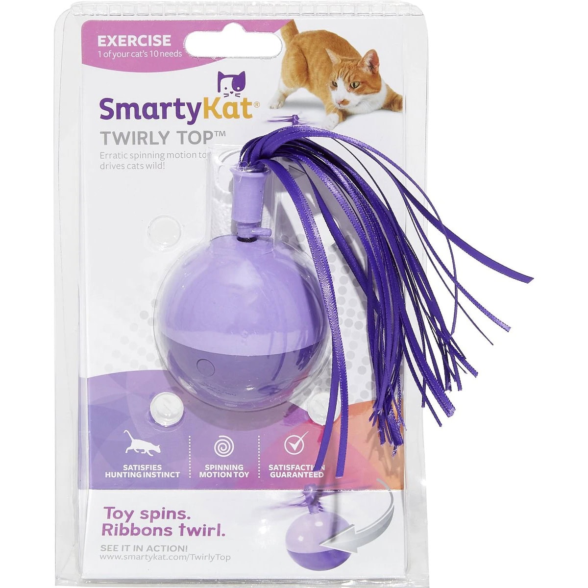 SmartyKat Twirly Top Electronic Mini Motion Ball Cat Toy