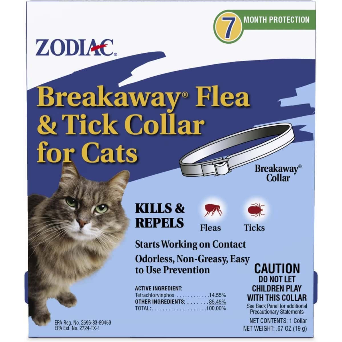 Zodiac Flea & Tick Collar for Cats New