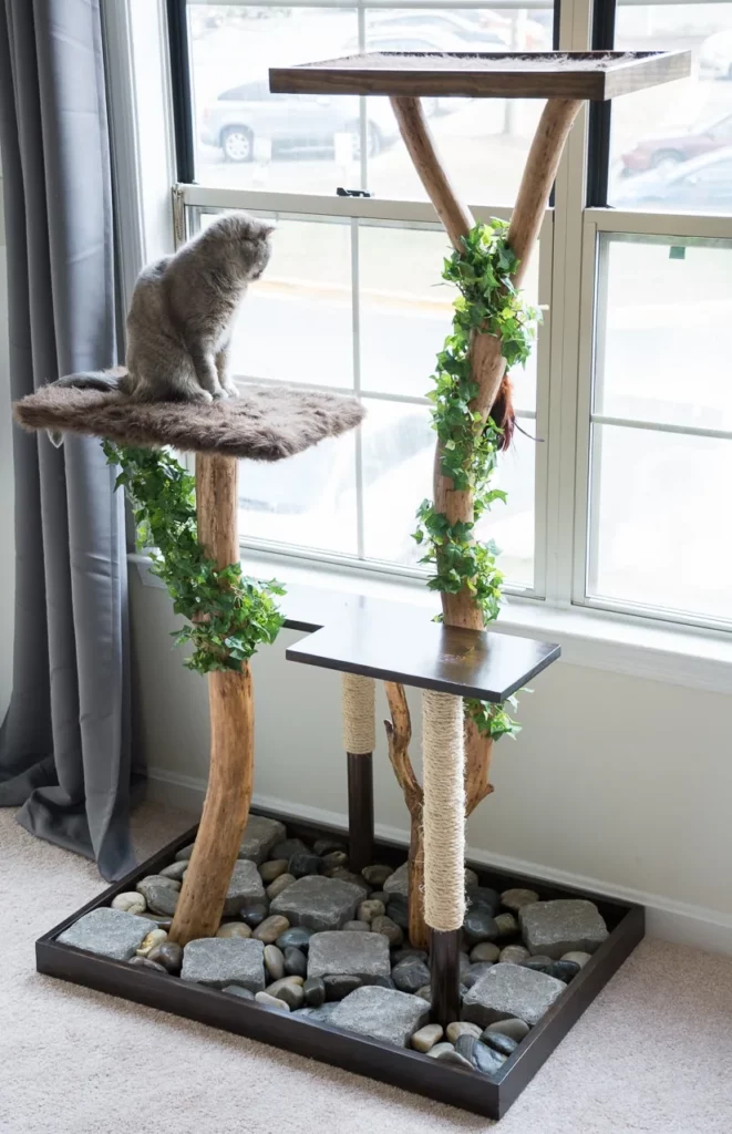 Cat Tree With REAL Branches- By Brittany Goldwyn