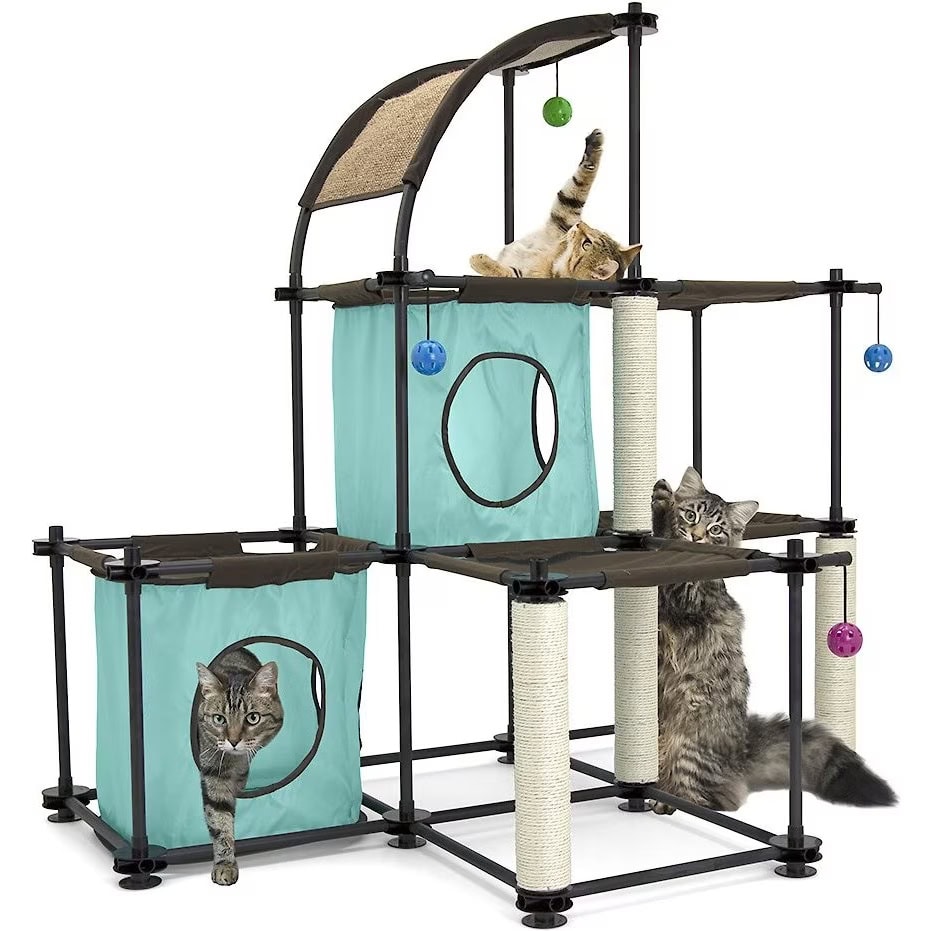 Kitty City Claw Mega Kit Faux Fleece Cat Tree & Condo