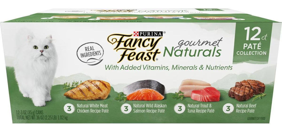 Fancy Feast Gourmet Naturals Pate Variety Pack Canned Cat Food