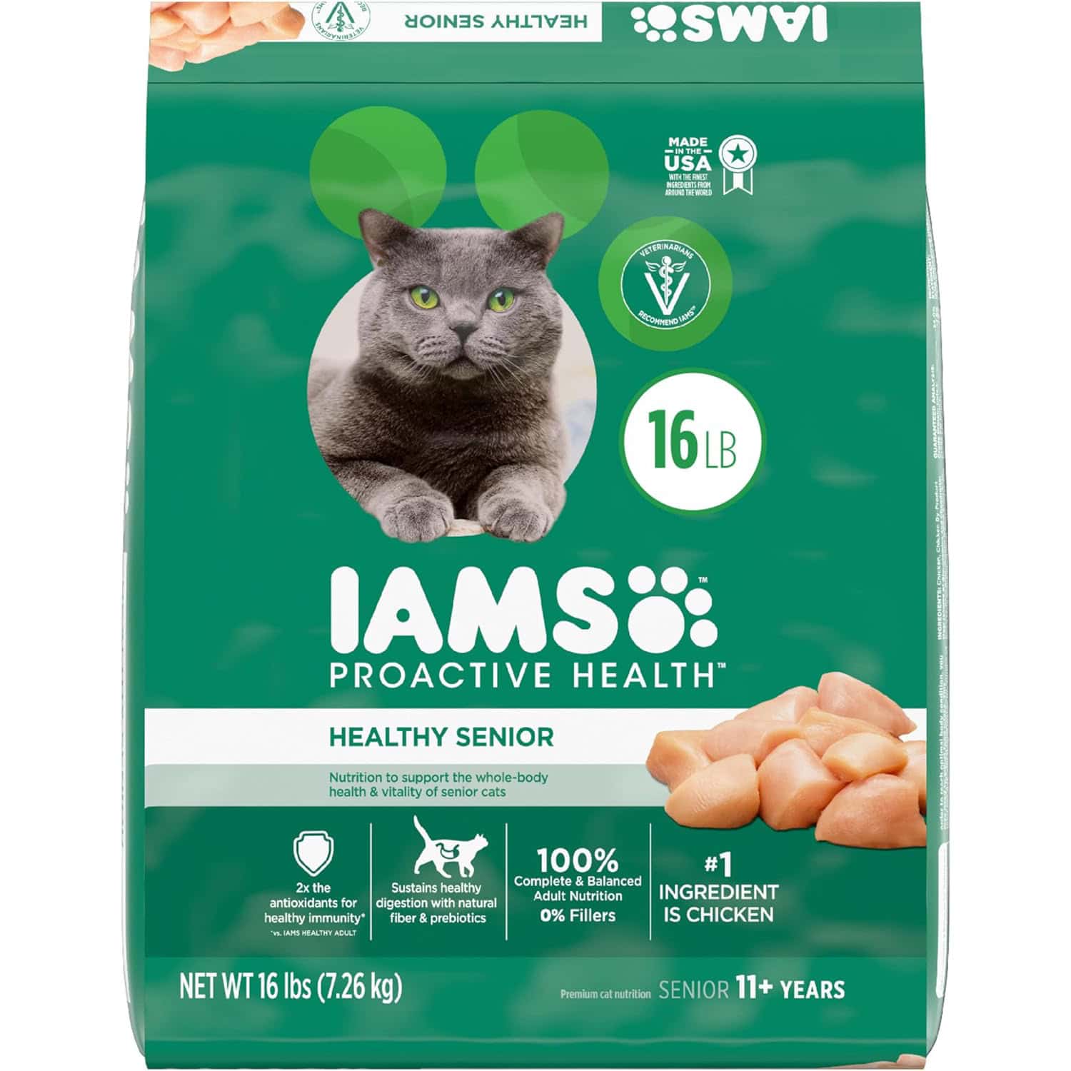 IAMS Proactive Health Healthy Senior Dry Cat Food with Chicken 