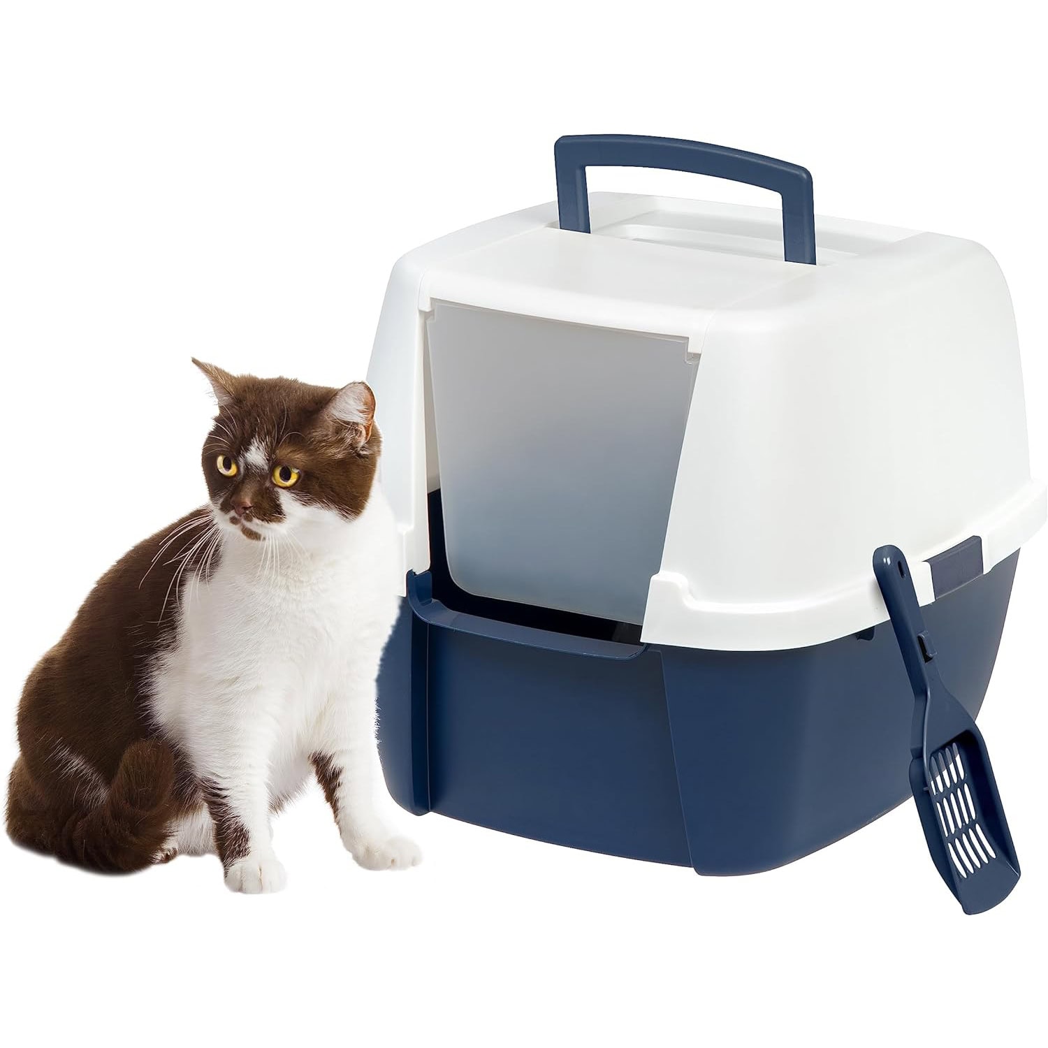 Iris USA Hooded Corner Litter Box