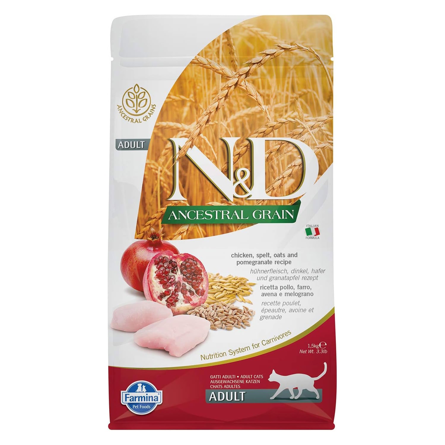 Natural And Delicious Chicken And Pomegranate Ancestral Low-Grain Formula Dry Cat Food