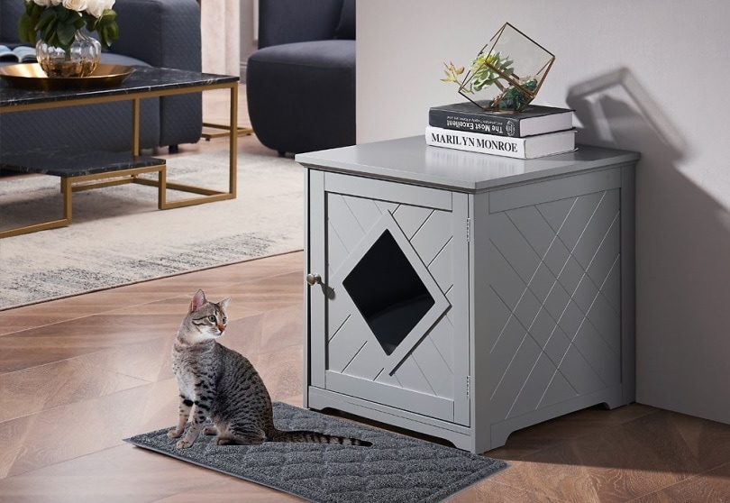 Unipaws Decorative Diamond-Design Cat Litter Box
