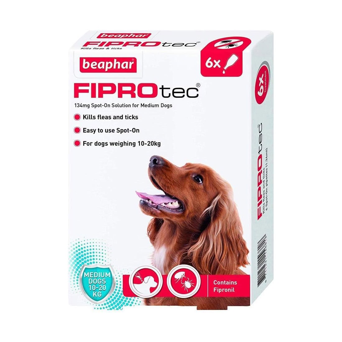 Beaphar FIPROtec Spot On Medium Dog 6 Pipettes