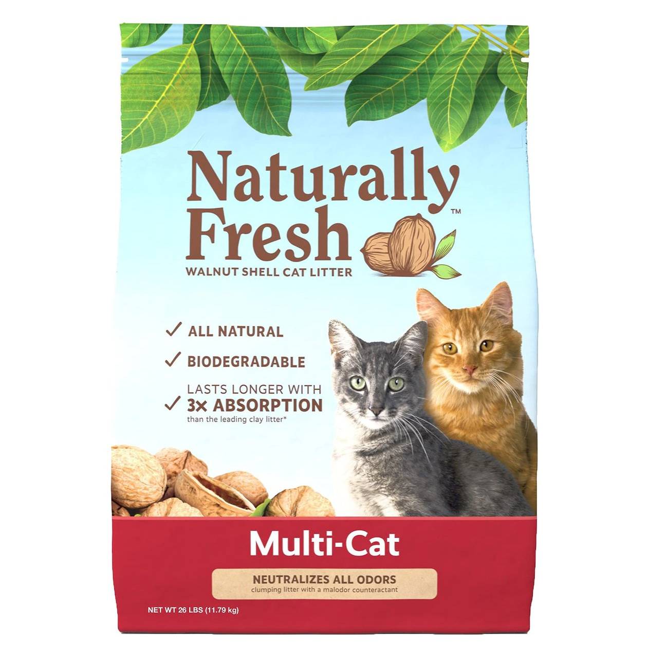 Naturally Fresh Multi-Cat Clumping Walnut Cat Litter
