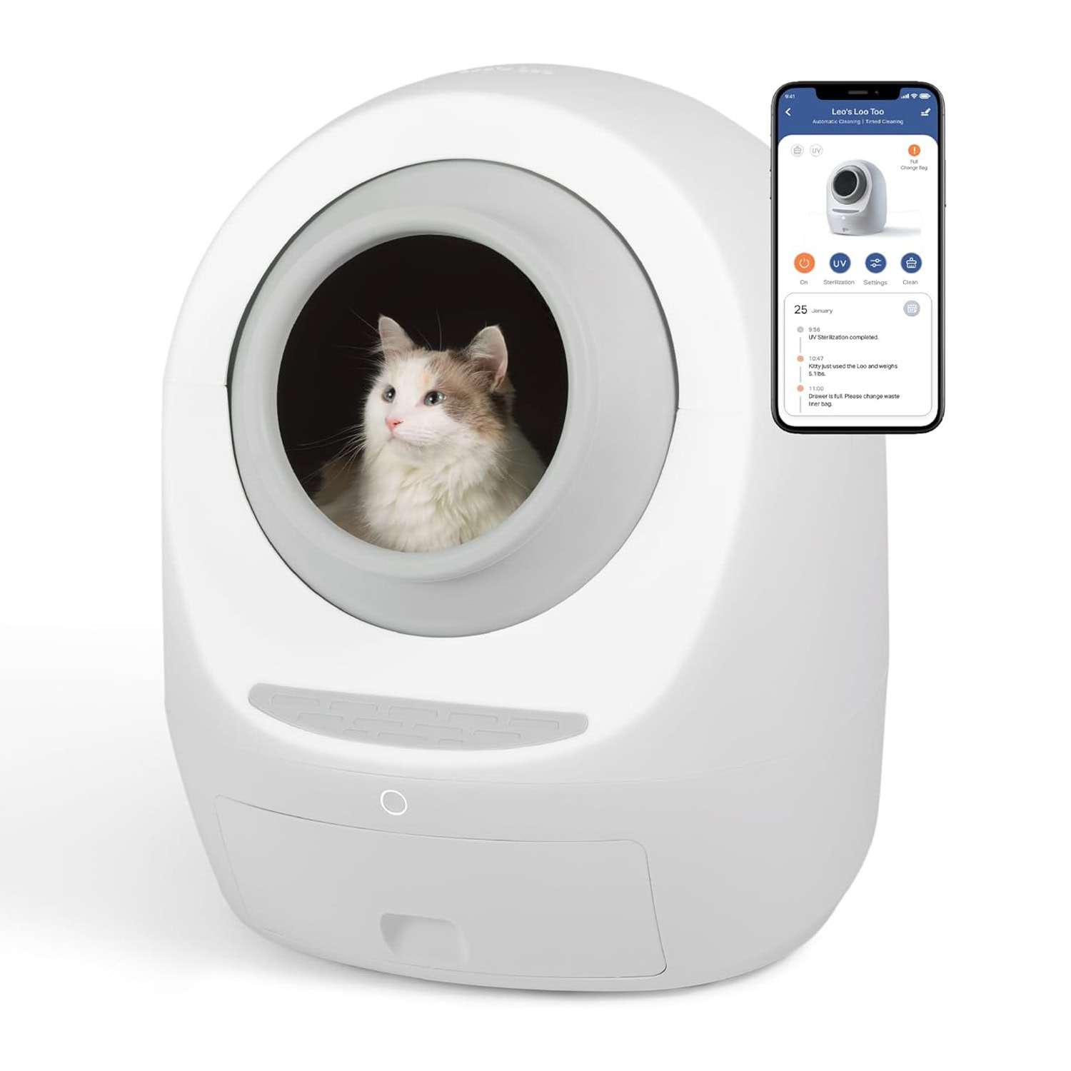 Smarty Pear Leo’s Loo Auto Self-Cleaning Cat Litter Box