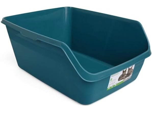 So Phresh Teal Scatter Shield High-Back Litter Box for Cat