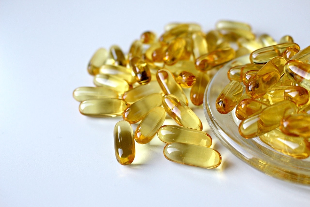 fish oil capsules up close