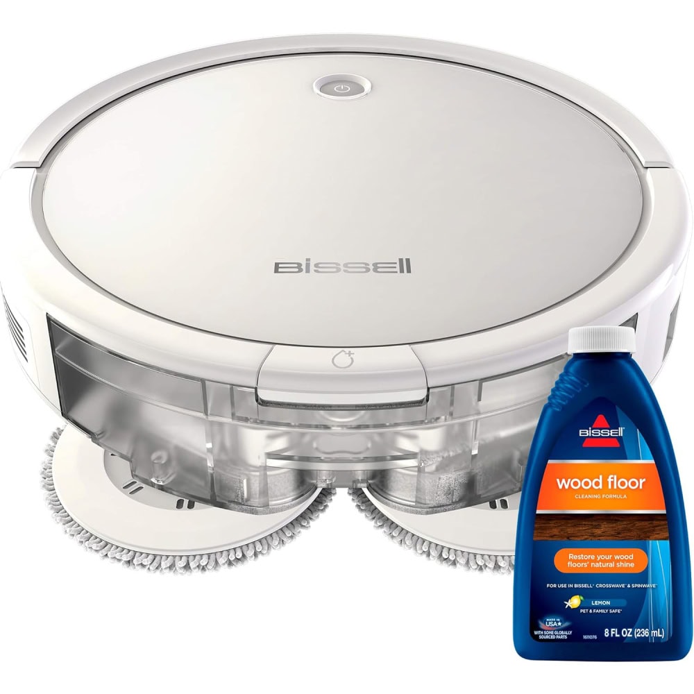 Bissell SpinWave Hard Floor Expert Pet Robot, 2-in-1 Wet Mop and Dry Robot Vacuum