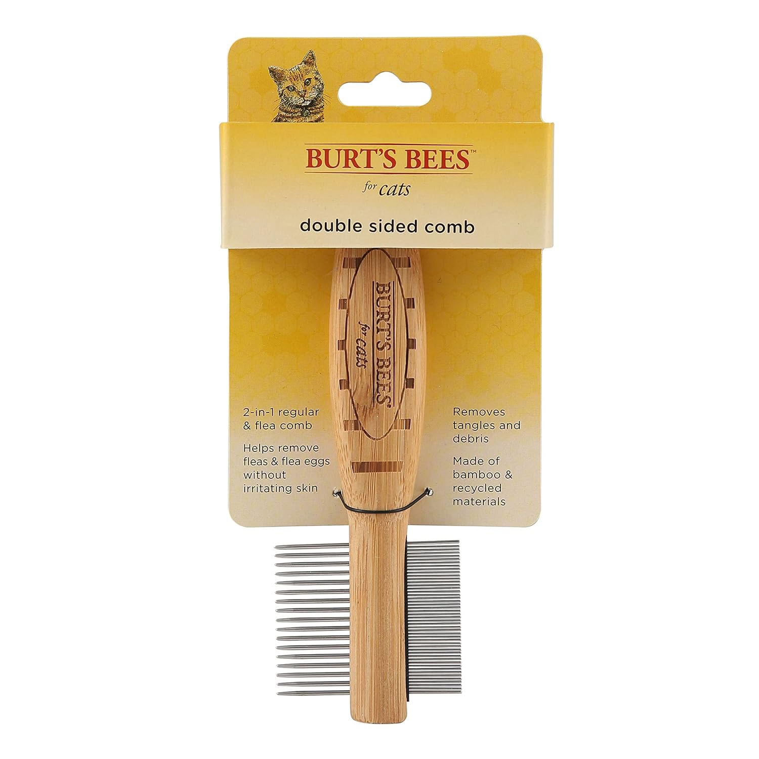 Burt's Bees for Pets Cat 2-in-1 Double Sided Cat Comb
