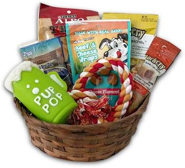 A dog gift basket