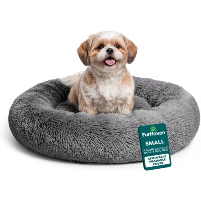 FurHaven Calming Cuddler Long Fur Dog Bed