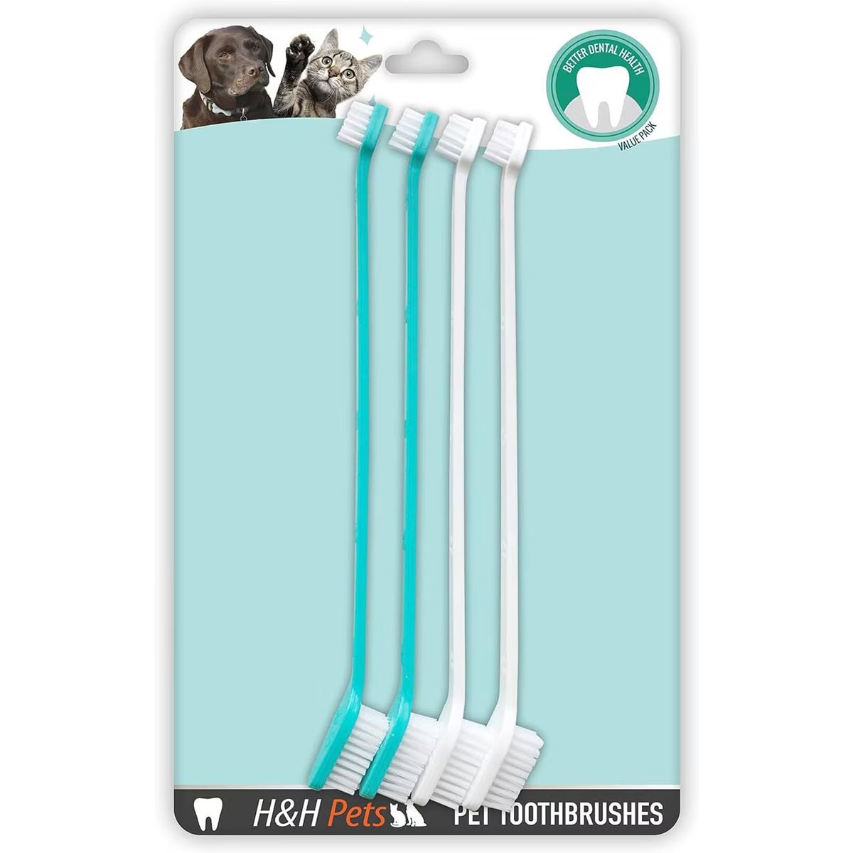 H&H Pets Dual Headed Dog & Cat Toothbrush Set