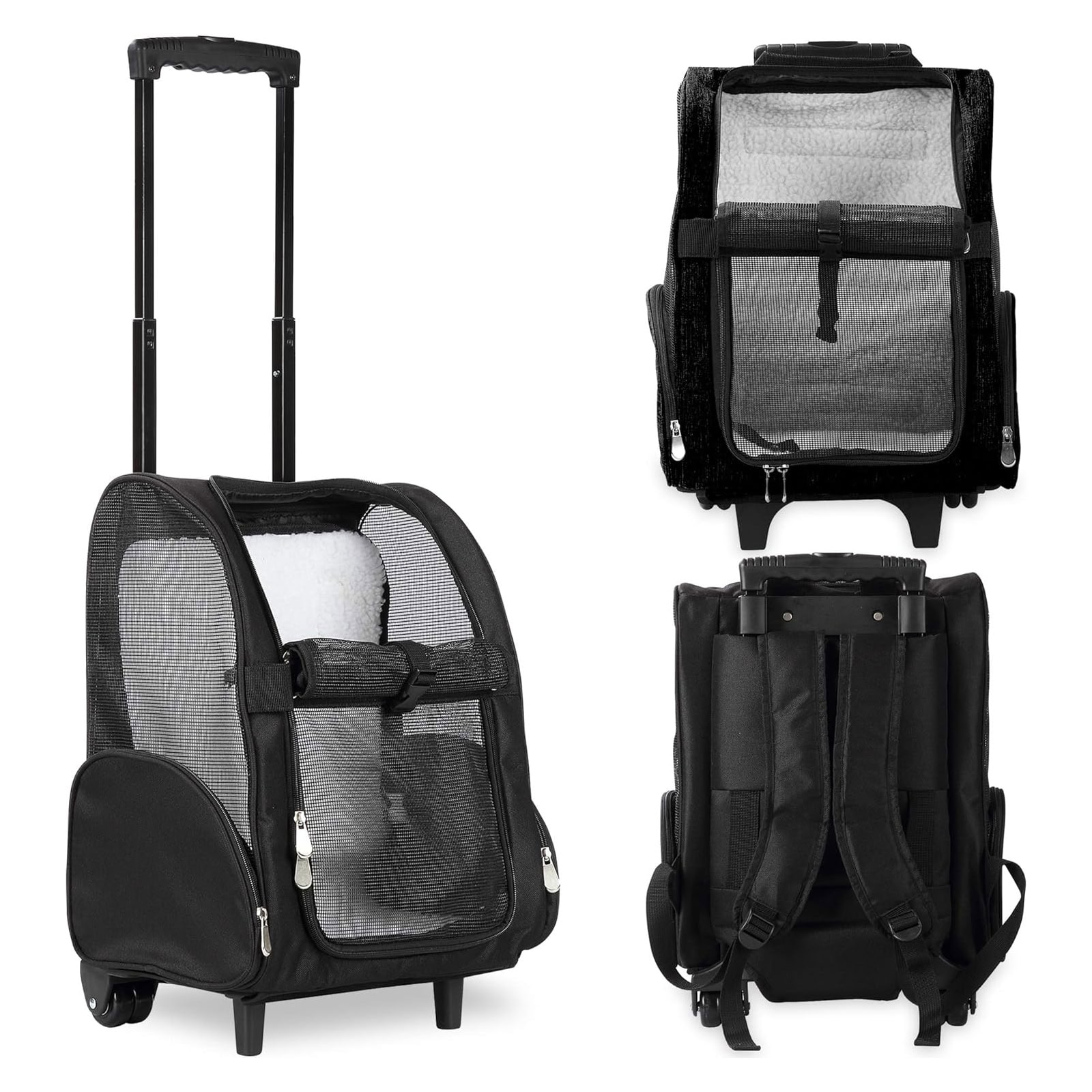 KOPEKS Deluxe Backpack Pet Travel Carrier with Double Wheels