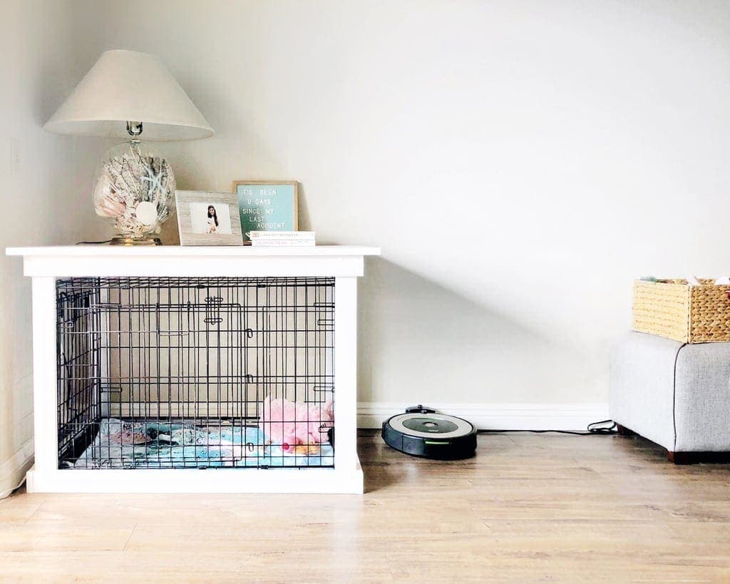 No-Paint Dog Crate Bedside Table, From Popsugar
