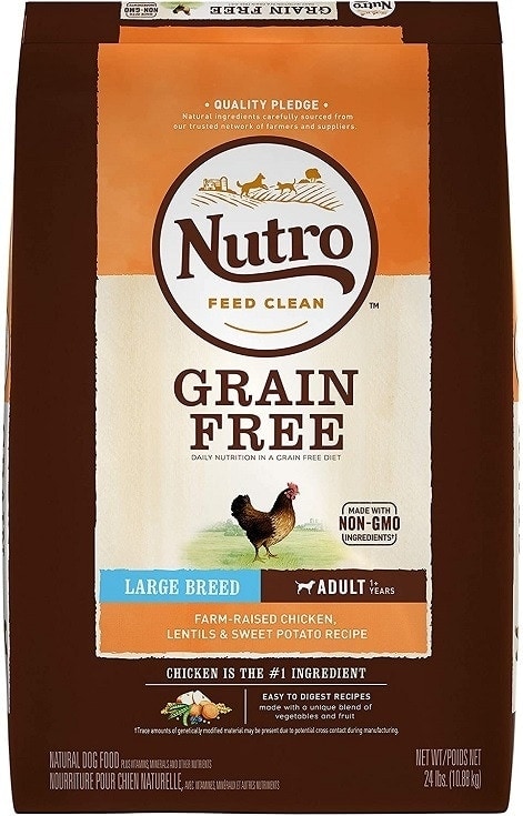 Nutro Grain-Free Large Breed Adult Dry Dog Food (Chicken, Lentils & Sweet Potatoes)