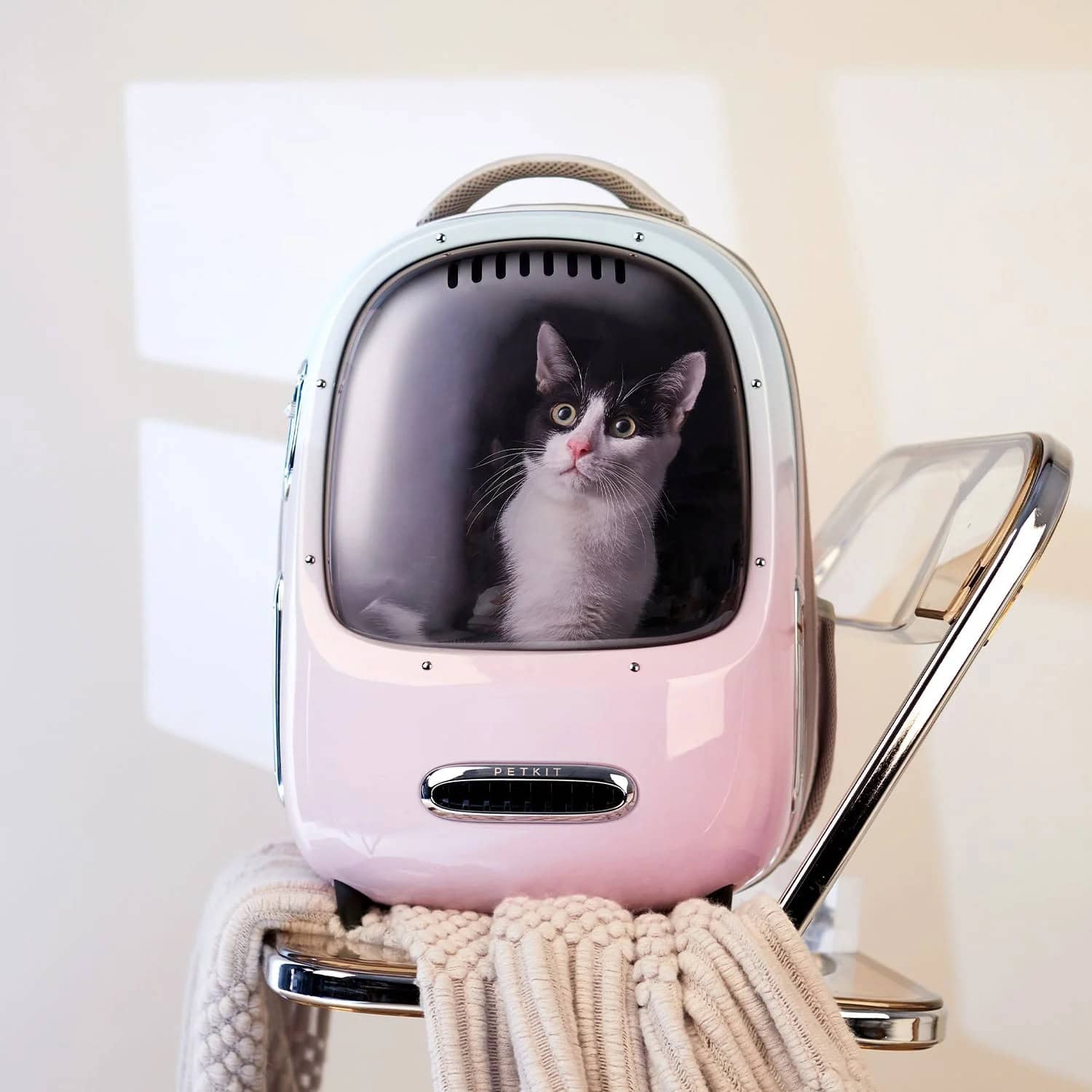PETKIT Pet Backpack Carrier for Cats- Gradient Pink Blue