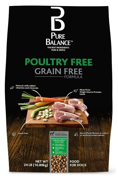 Pure Balance Grain-Free Poultry-Free Lamb and Fava Bean Dry Dog Food