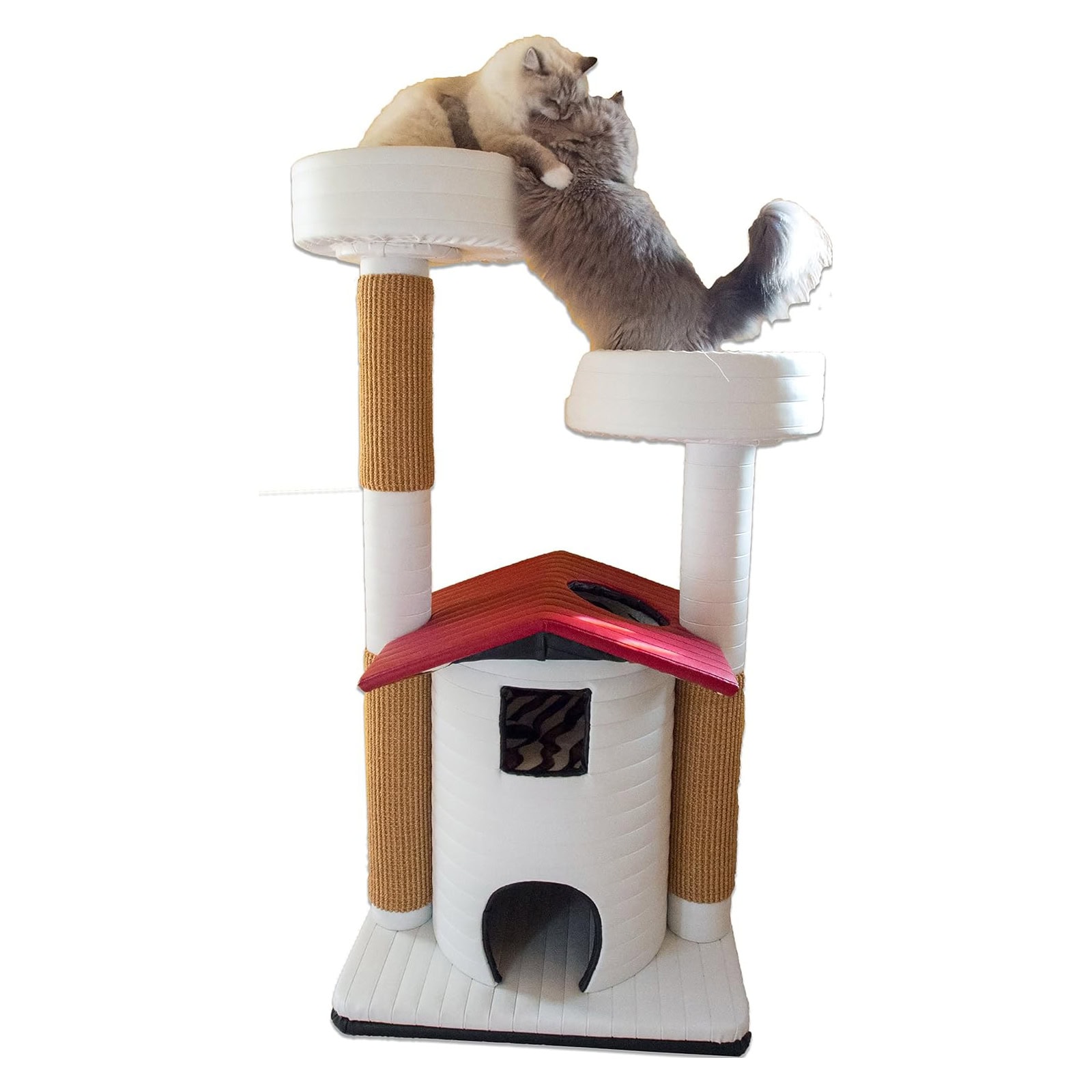 Royal Cat Boutique Ivory Sahara Queen's Kastle, White with Red Roof