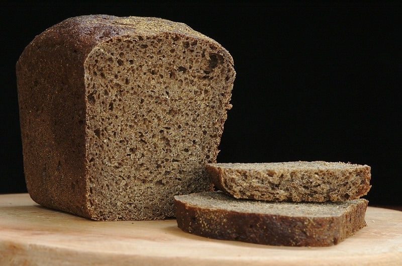 Rye Bread in Black Background