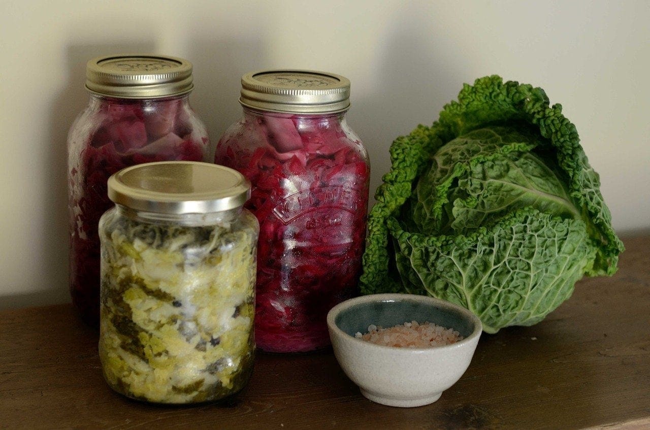 Sauerkraut fermenting