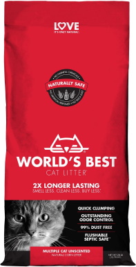 World's Best Multi-Cat Unscented Clumping Corn Cat Litter