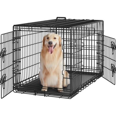 Yaheetech Double Door Collapsible Wire Dog Crate