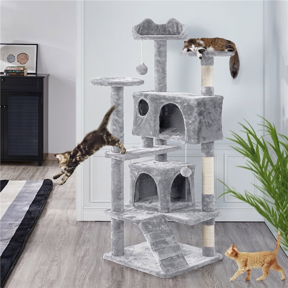 Yaheetech Plush Cat Tree & Condo