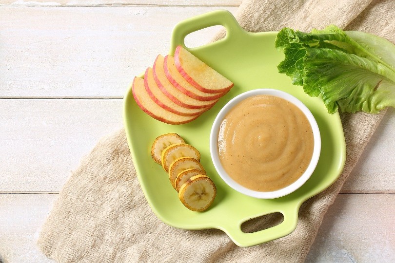 baby food on a wooden table