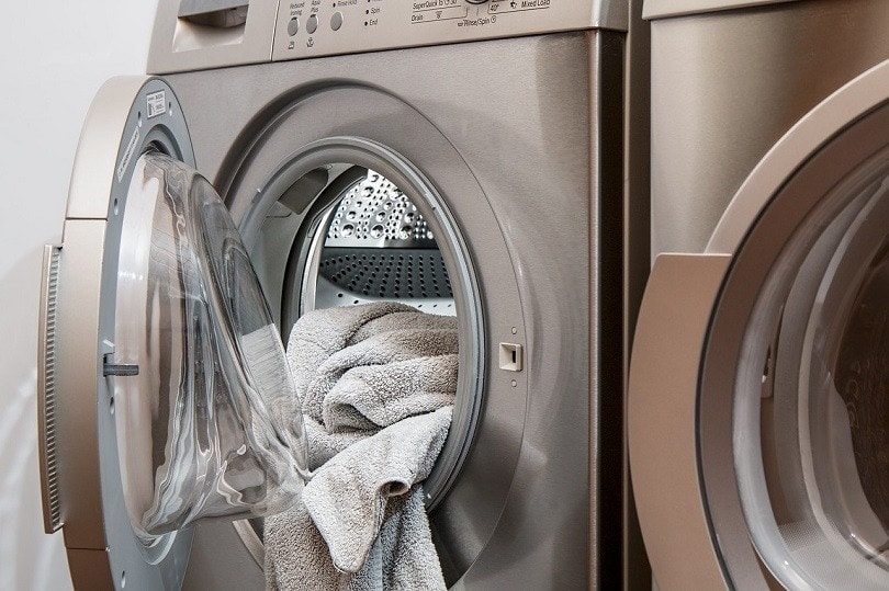 cleaning clothes in washing macine