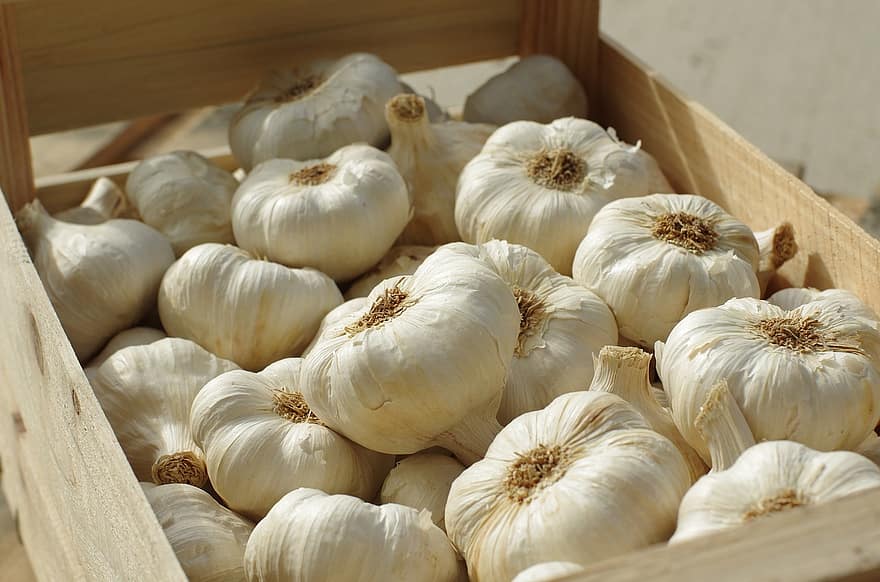 crate of garlic