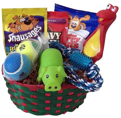 dog basket gift set 