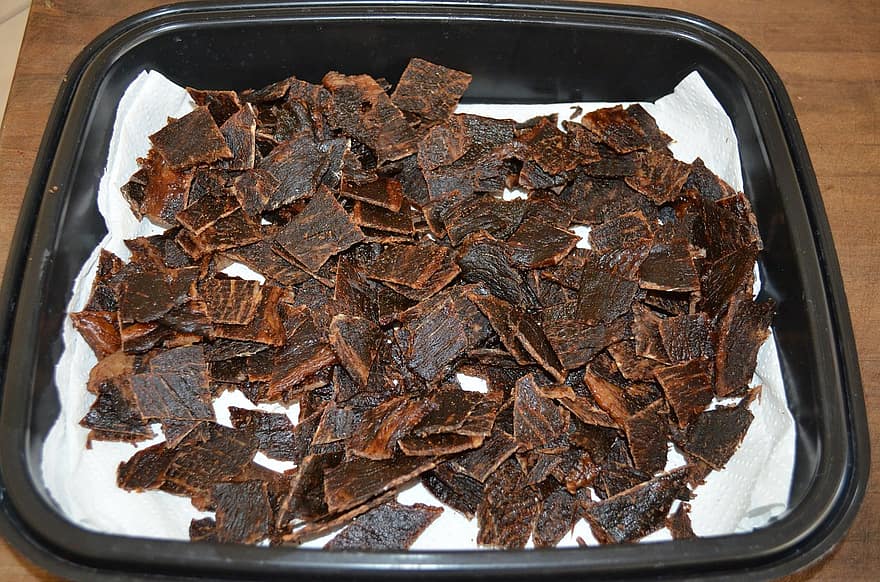 plate of beef jerky