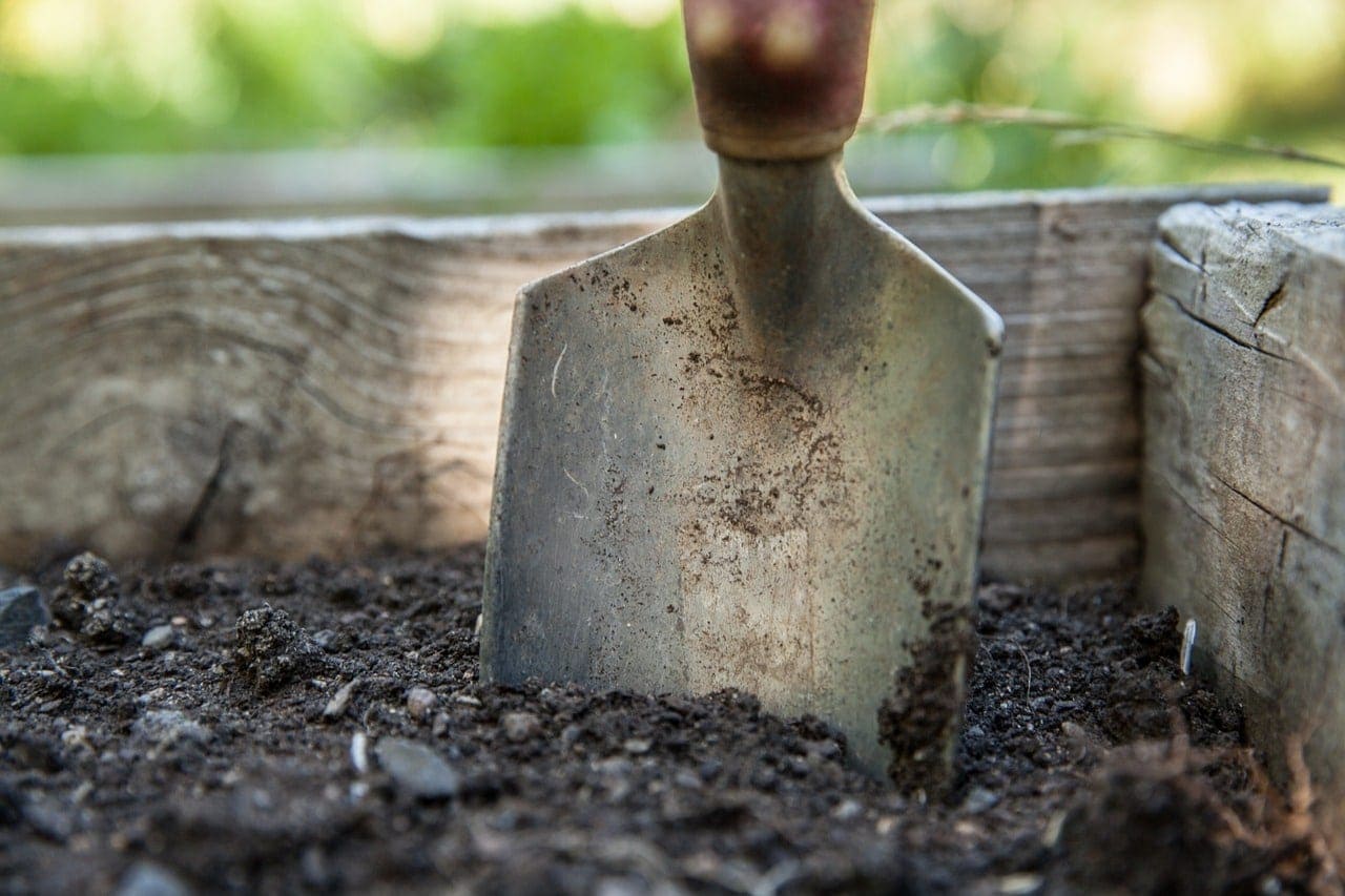 spade on soil