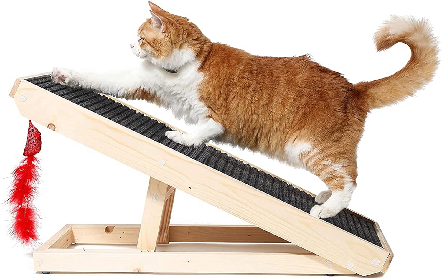 Alpha Paw Natural Wood Cat Scratching Post Ramp