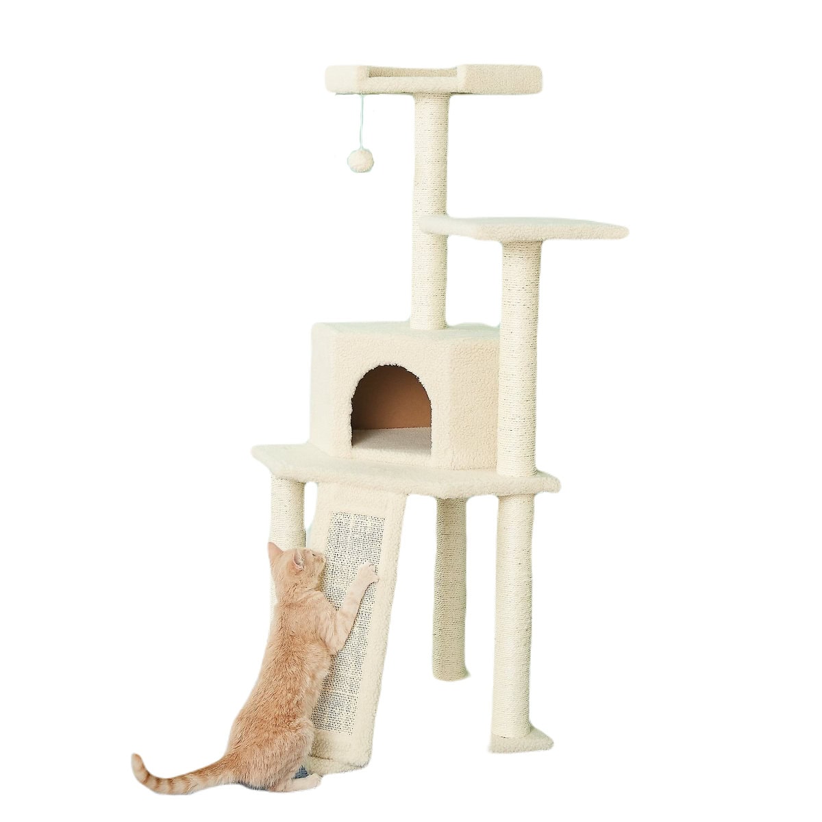 Frisco 52-in Faux Fur Cat Tree & Condo