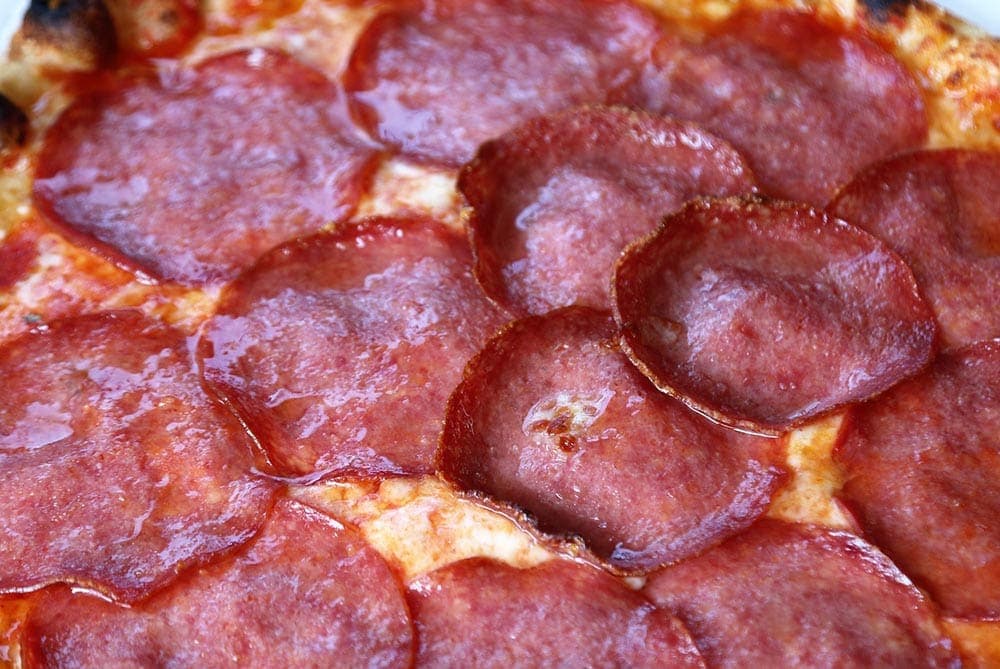 pepperoni on a pizza