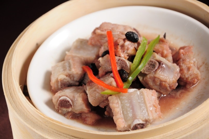 Pork ribs stew in a bowl