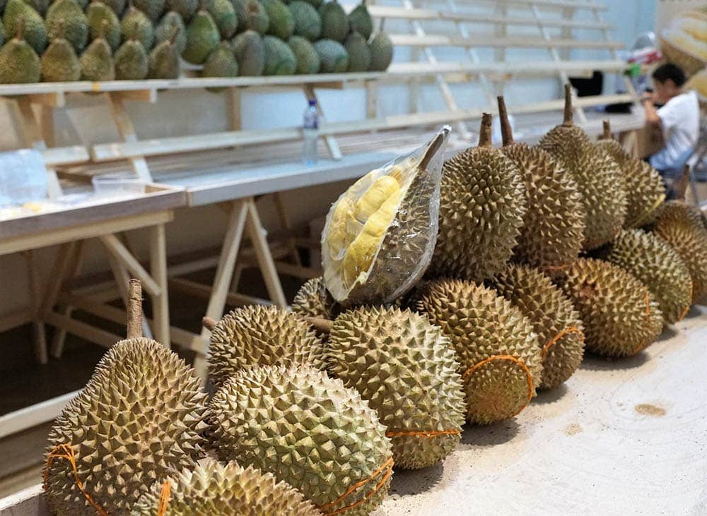 durian sold on the market