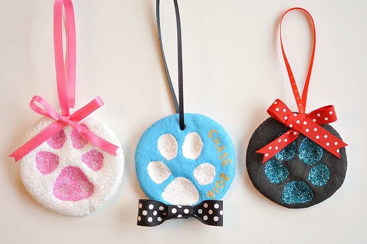 PawPrint Salt Dough Ornaments