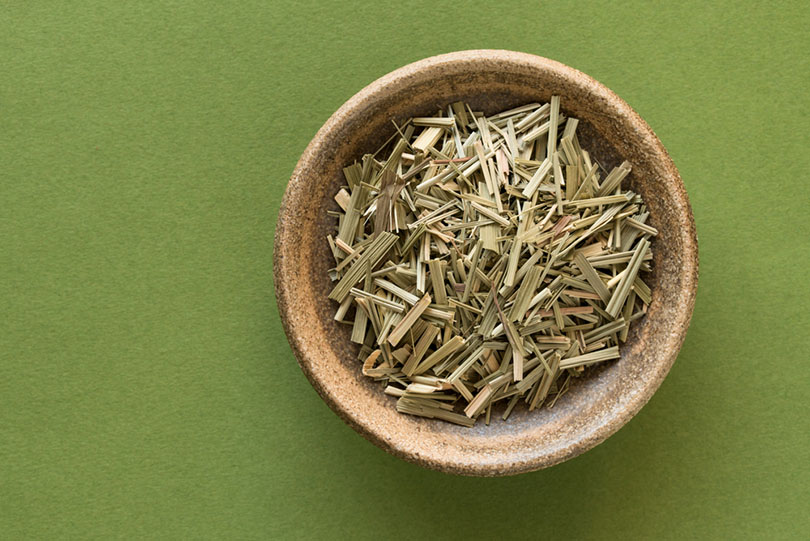 dried lemongrass herb in a bowl