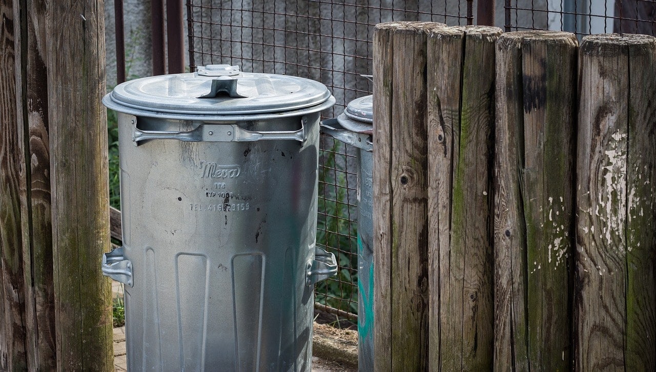 outdoor trash can