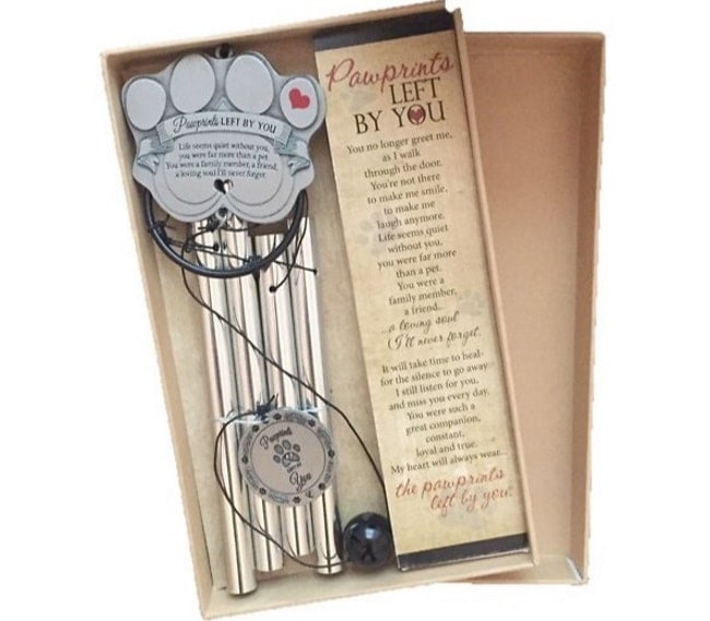 Pawprints Left by You Pet Memorial Windchime