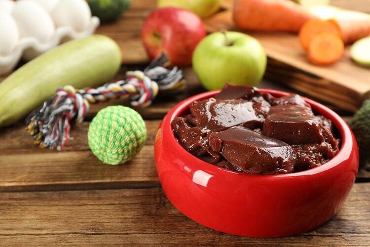 liver on pet bowl