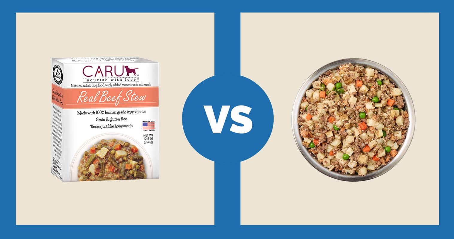 Caru Human-Grade, Grain Free Dog Food Real Beef Recipe vs Just Food For Dogs Beef & Russet Potato