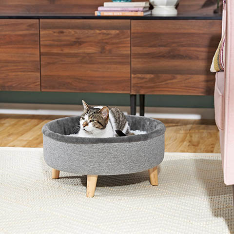 Frisco Modern Round Elevated Cat Bed