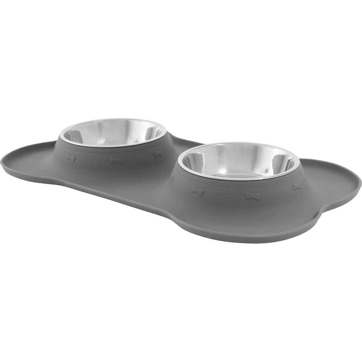 Frisco Double Stainless Steel Pet Bowl With Silicone Mat